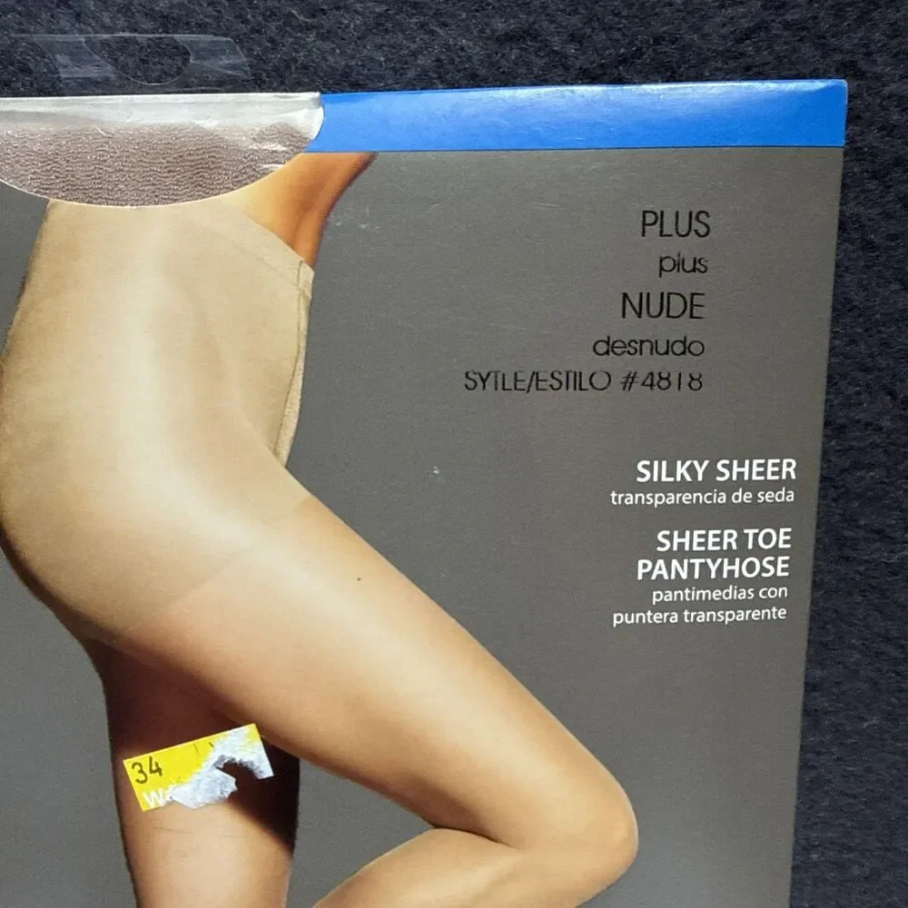 Secret Treasures Firm Support Control Top Sheer Toe Pantyhose 2X Nude Black